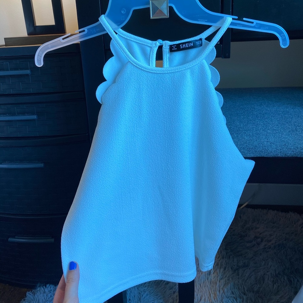 White crop blouse